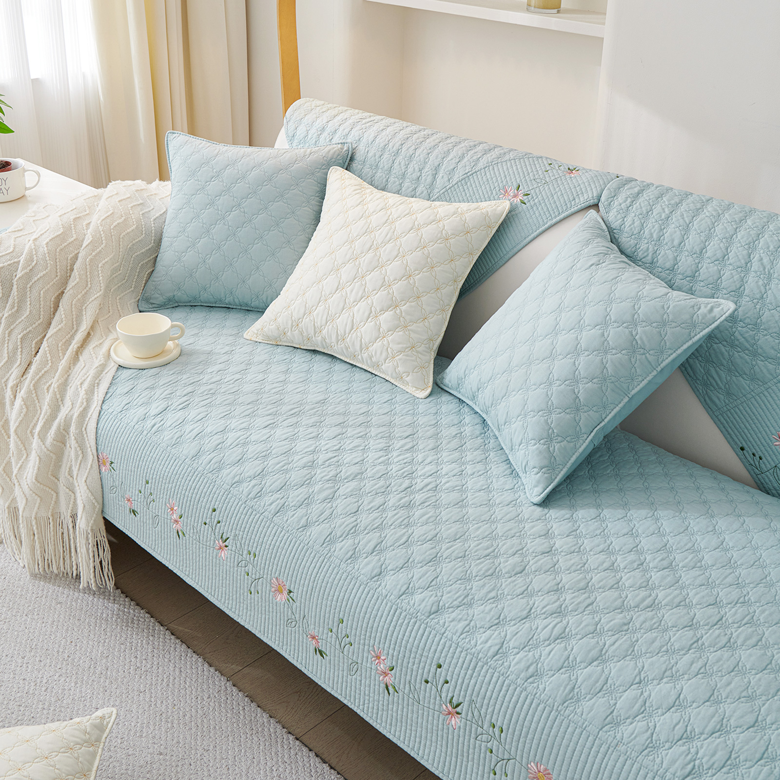 寒号鸟全棉防滑小清新通用沙发垫