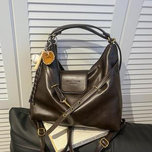 小C&K复古雅丹风双肩包女士2025新款通勤斜挎包学生上课托特