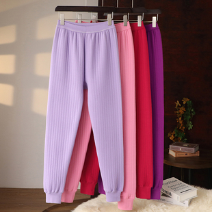 冬季中老年人纯棉保暖裤女款老人宽松棉裤妈妈夹棉秋裤加厚棉毛裤