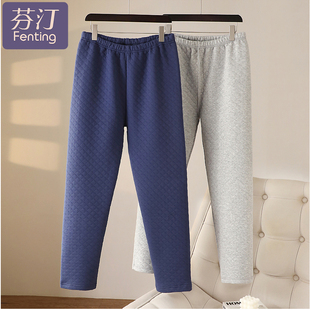 纯棉老人棉裤 男款 加绒加厚秋裤 男士 冬季 宽松夹棉家居裤 爸爸保暖裤