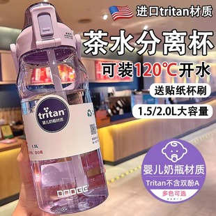 2000ml大容量水杯耐高温吨吨桶tritan2025新款 女生高颜值水壶吸管