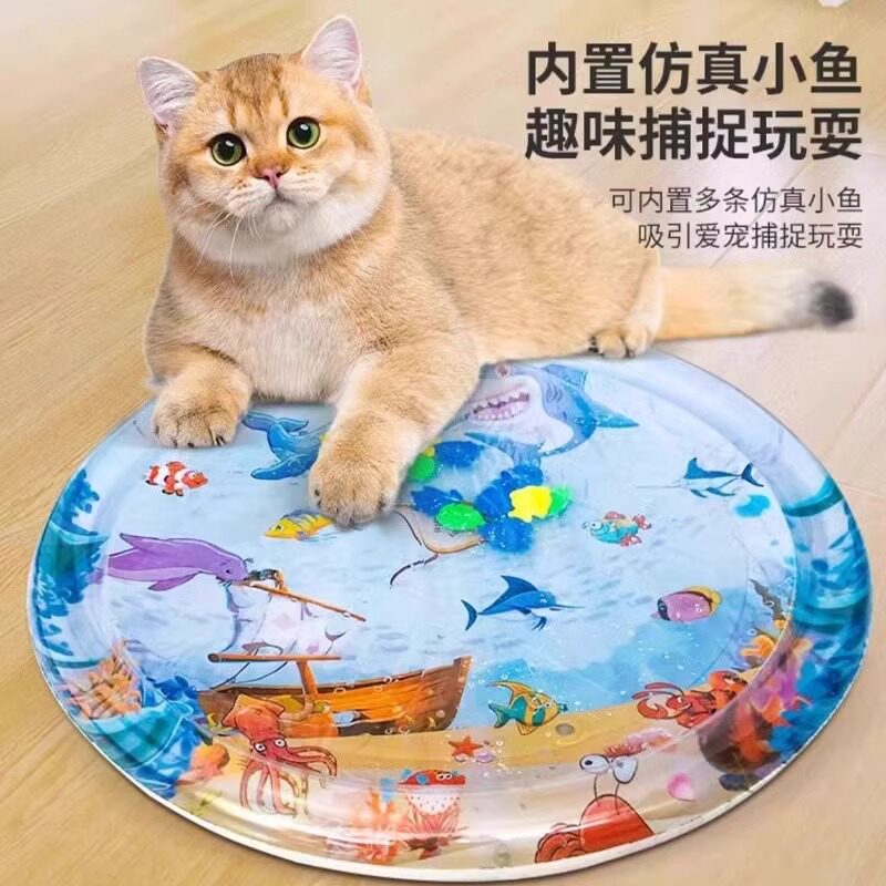 宠物注水冰垫猫咪水床垫拍拍水垫大号狗狗充气凉加厚防抓小鱼玩具