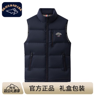 BRAVE&SHARK 保暖加厚户外休闲背心外套 勇士鲨鱼羽绒马甲男冬季