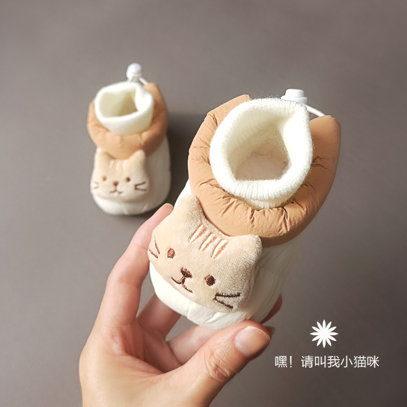 婴儿鞋冬季0-1岁宝宝软底加绒保暖新生儿不掉鞋6-12个月步前棉鞋8