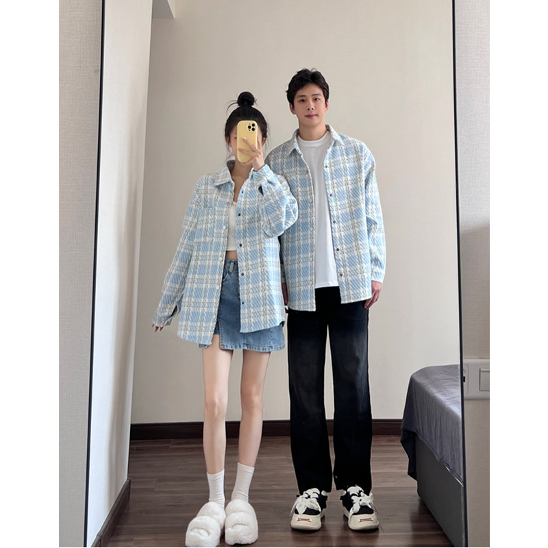 超火情侣装2024新款外套衣服衬衫