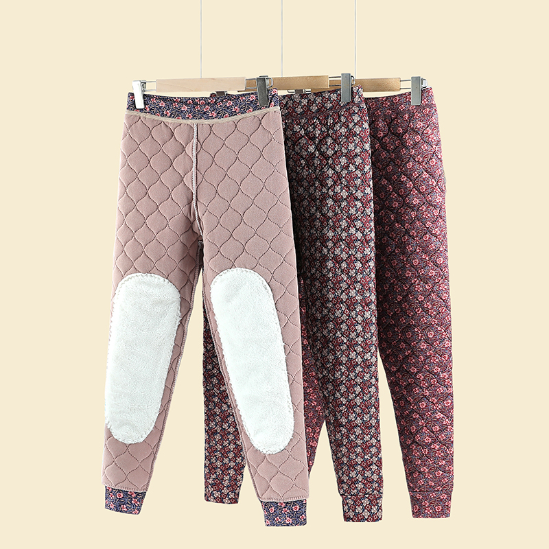 女士加绒加厚高腰护膝保暖裤