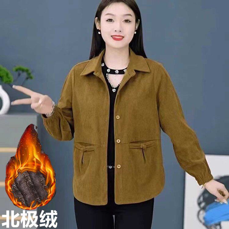 外套女装长袖保暖灯芯绒上衣