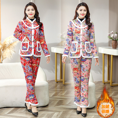中老年女装冬季棉衣两件套