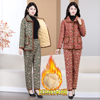 洋气妈妈装保暖家居服套装