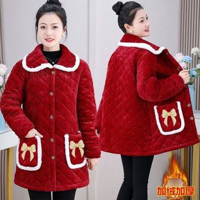 加绒加厚保暖宽松大码棉衣