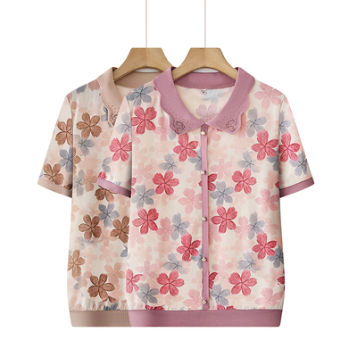 2026妈妈装冰丝弹力短袖POLO衫