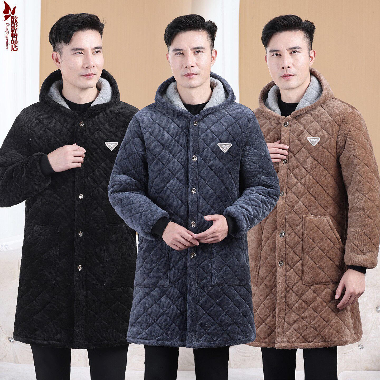 男士棉衣冬装睡衣家居服