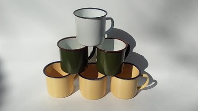 6/7/8/9/10/12厘米黄色搪瓷杯