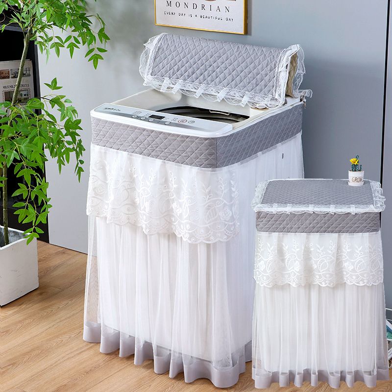 防尘蕾丝洗衣机防尘罩开机不取