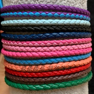 234mm包边编织皮绳手链手环替换绳材柔软项链箱包圆绳材料DIY配饰