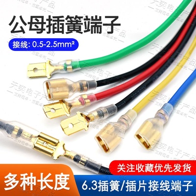 连接线6.3带线插簧端子插头线