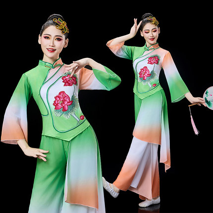 古典秧歌服女舞蹈服广场舞民族服装扇子舞2025新款国风演出服套装
