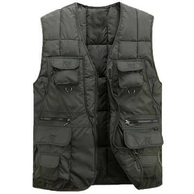 中老年保暖多口袋防盗马甲