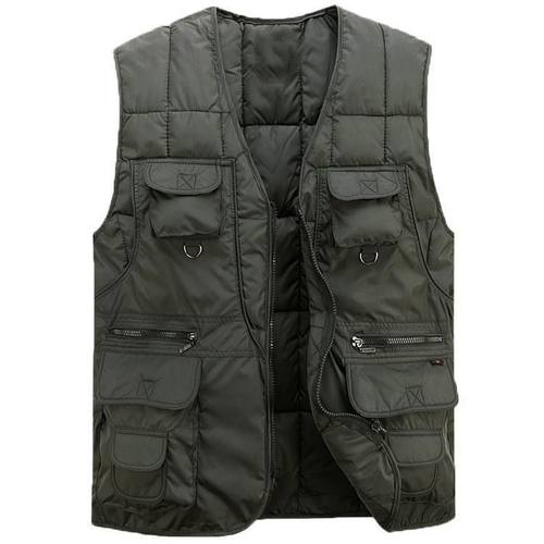 中老年保暖多口袋防盗马甲