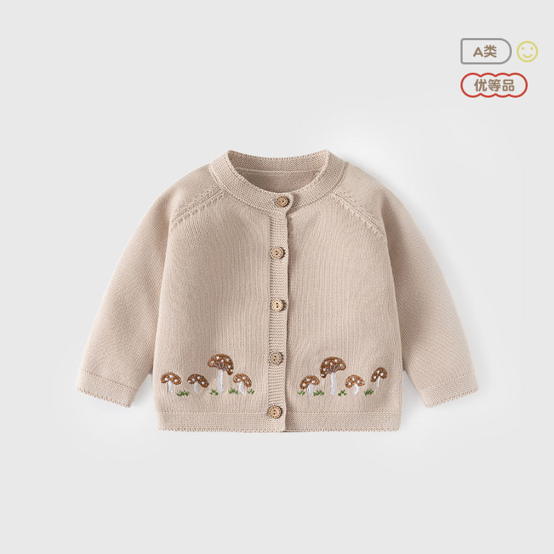 女童春秋款纯棉毛衣针织开衫洋气婴儿刺绣上衣女宝宝百搭可爱外套,童装/婴儿装/亲子装,毛衣/针织衫,淘宝优惠券,粉丝福利购,淘宝优惠卷