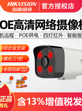 海康威视监控摄像头录音室外防水夜视200/300万 DS-IPC-B12HV3-LA