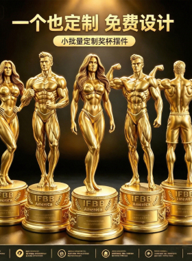 健身奖杯人物摆件来图定制工艺品