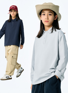 夏季速干衣POLO衫男女大童长袖翻领儿童T恤薄款校服 尾货外贸原单