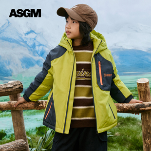 日单秋冬工装男女大童羽绒服冲锋防风衣儿童加厚外套外贸原单出口