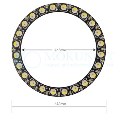 LED圆环 WS2812B SK6812 24灯 RGBW正白 光圈发光字点光源 DC5V
