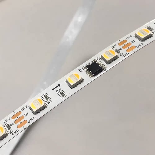 12V 24V 五合一幻彩 SPI TM1906 60灯每米RGB双色温 RGBCW 灯带