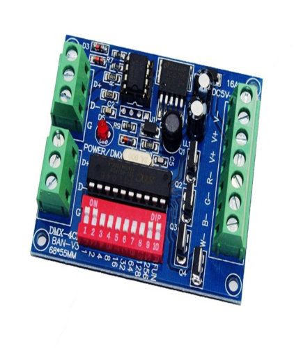 LEDRGBW控制器DMX512解码器 DC5-24V 4A V3 WS-DMX-4CH-BNA-V3