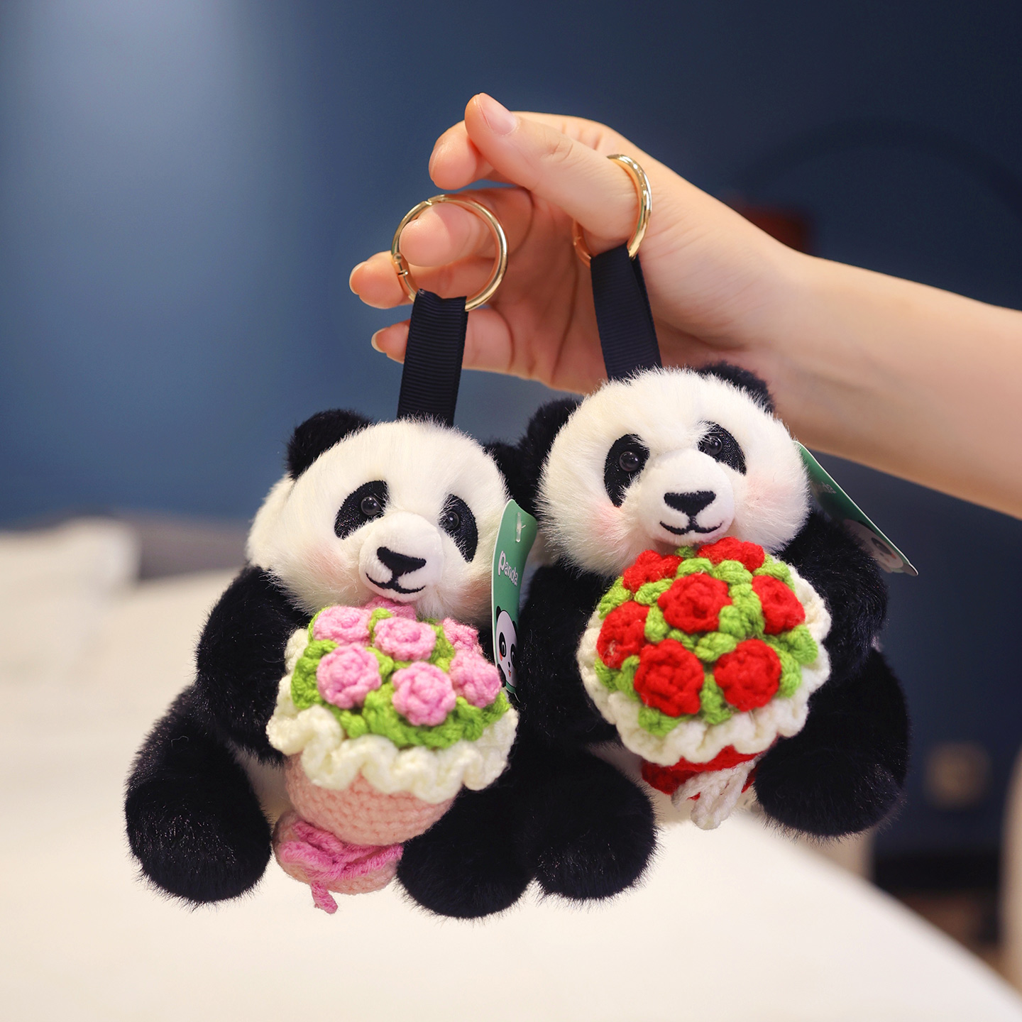 花花熊猫玩偶挂件公仔布娃娃女生