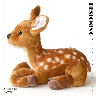 可爱梅花鹿玩偶毛绒玩具小鹿公仔动物园纪念品布娃娃生日礼物女生