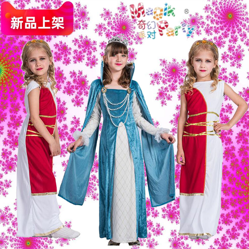 儿童演出服装Cosplay表演衣服女童古埃及希腊女王公主裙服饰