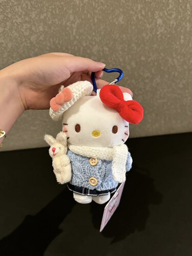 正版冬日hellokitty包包挂件可爱毛绒玩偶公仔钥匙扣包挂件礼物