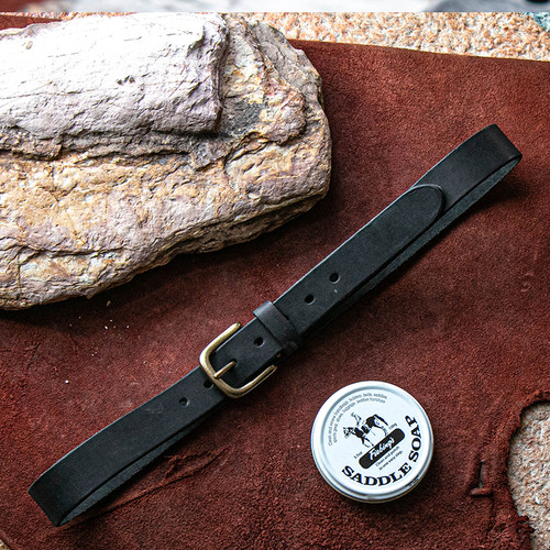 裂古男复古百搭头层牛皮铜扣西裤