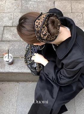 洋气住的秋冬~豹纹发圈硬挺大号复古高级感百搭大肠发圈丸子头饰