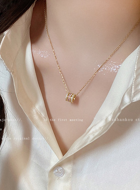 小蛮腰高级感钛钢项链女微镶锆石小众设计潮流行首饰小清新锁骨链