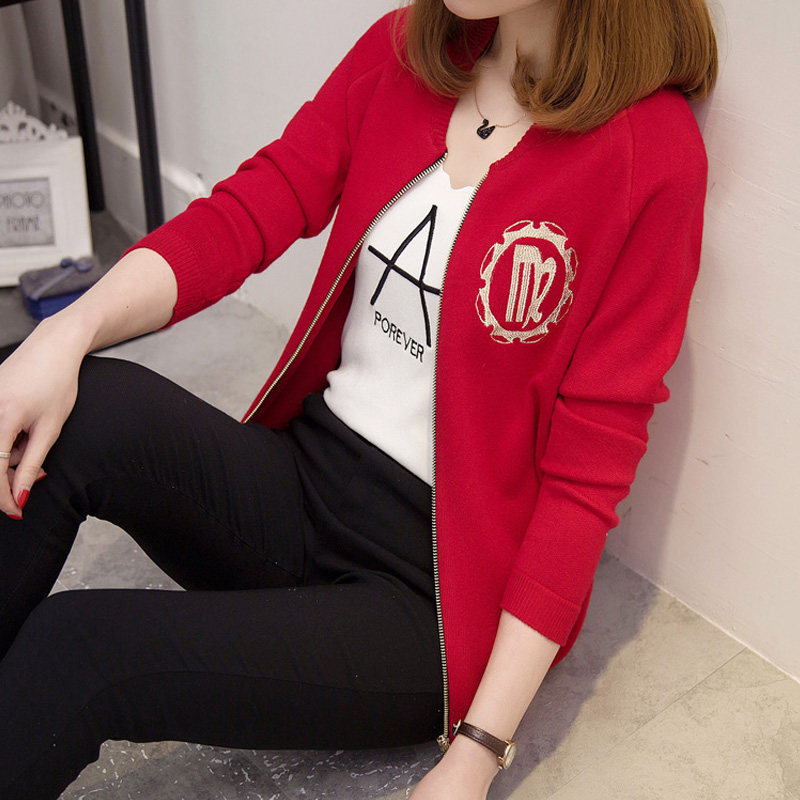 秋装新款韩版针织衫女开衫休闲女装短款棒球服外搭秋季毛衣外套,女装/女士精品,毛针织衫,淘宝优惠券,粉丝福利购,淘宝优惠卷