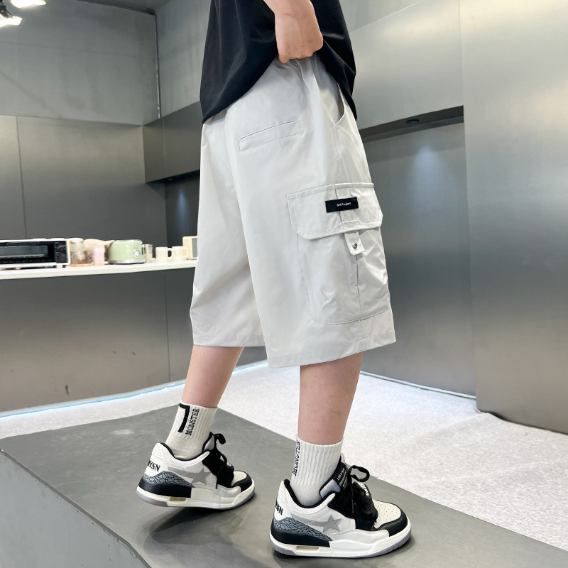 男童夏季工装短裤2025新款儿童装休闲七分裤夏装帅气潮中大童男孩