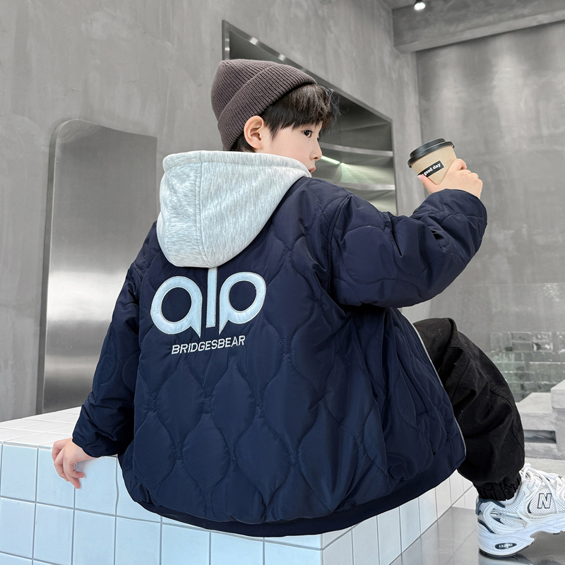 男童夹棉外套秋冬款2025新款儿童