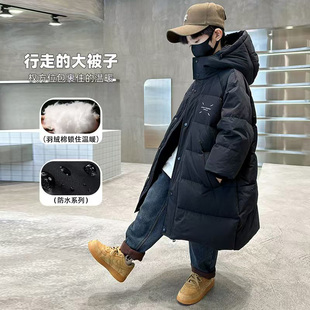 男童羽绒棉服冬季中长款2025新款儿童装加厚冬装大男孩棉衣袄外套