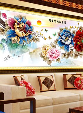 手工DIY大幅花开富贵牡丹钻石绣
