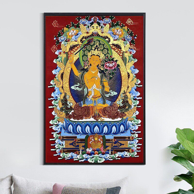 2026新款满钻钻石画文殊菩萨手工贴钻画十字绣客厅唐卡人物挂画