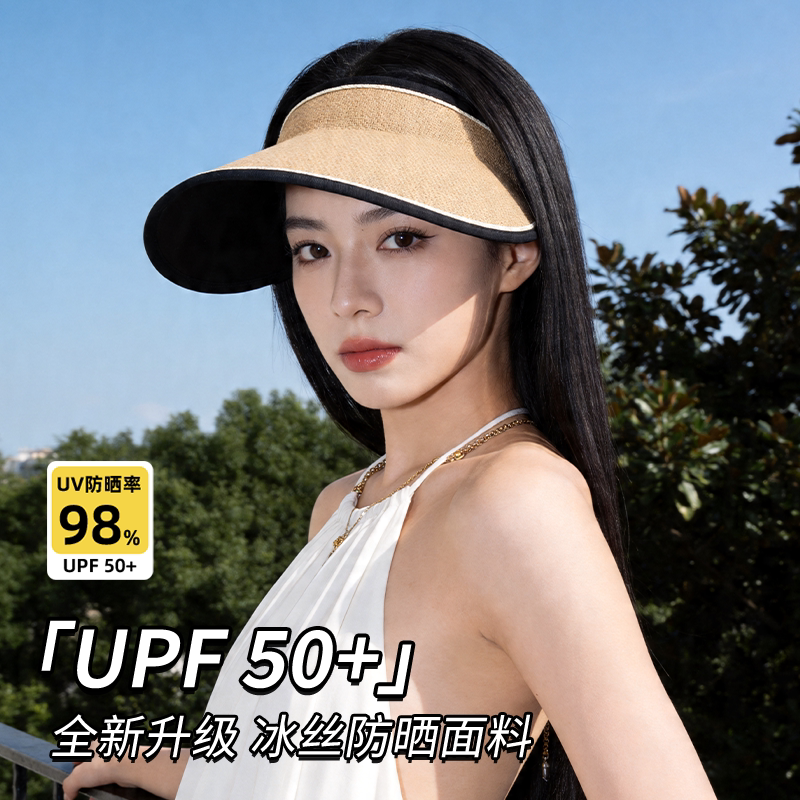 夏季空顶防晒帽大檐显脸小防紫外图片