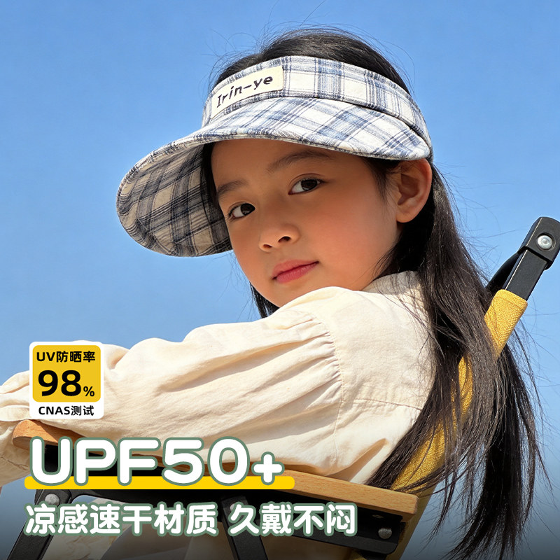 女童夏季空顶大檐防紫外线遮阳帽图片