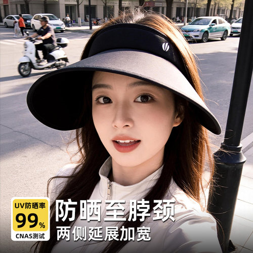 冰丝空顶加大檐防晒帽可折叠