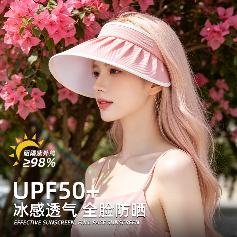 贝壳空顶大檐遮脸防晒帽女夏图片