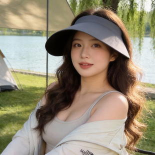 大帽檐防晒空顶帽女款大码遮阳帽防紫外线显脸小户外出游度假帽