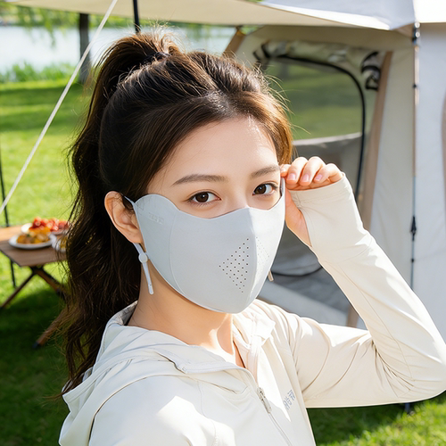 冰丝挂耳式防晒面罩透气显脸小